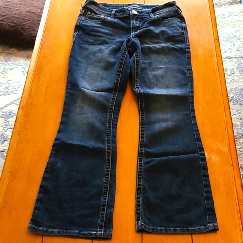 Maurices Dark Blue Flared Jeans